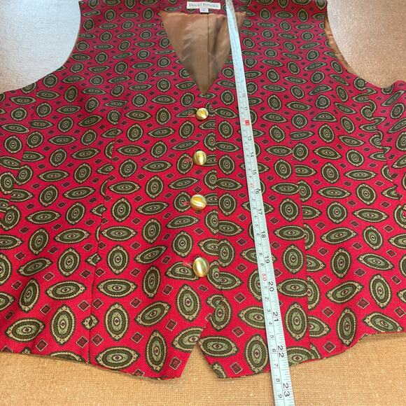 Vintage David Brooks Vest Classic Tailored Paisley Lined Preppy Academia size 6 - Picture 3 of 9